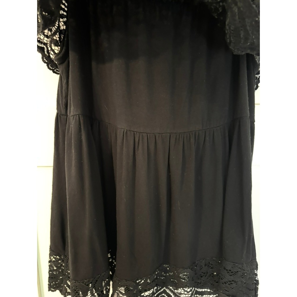 Torrid Super Soft Black Lace Off-Shoulder Ruffle Top - Plus Sz 2 Whimsigoth Boho - Picture 10 of 16